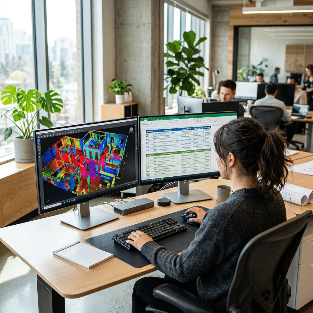 Nuage de points colorisé consulté sur un poste de travail - DTM3D
