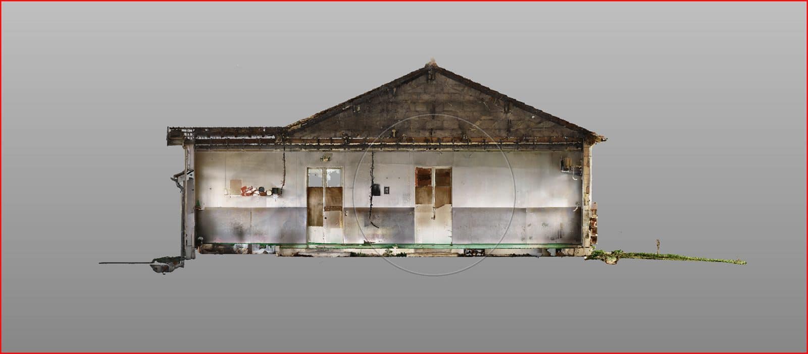 DTM3D - Scan 3D de bâtiment public en réhabilitation : une maison de santé en Gironde - scan 3d maison de sante gironde orthophoto Orthophoto du bâtiment et des réseaux relevés en périphérie, Gironde - DTM3D
